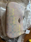 COACH Signature Multicolor Sand Zip Shoulder Bag with Silver Hardware