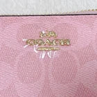 Product Title: COACH Pink Signature Long Wallet with Strap – Round Snap Closure