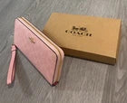 Coach Long Zip Around Wallet in Signature Canvas with Box – 12 Colors Available