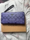 COACH Women's Long Zip-Around Wallet in Signature Canvas – Sport Purple C4452