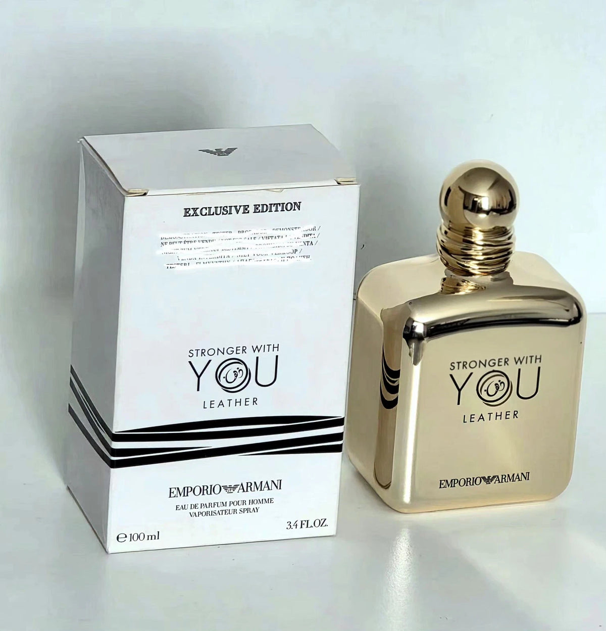 Armani Stronger With You Leather Exv&Edtn Edp 100ml Spray Men.