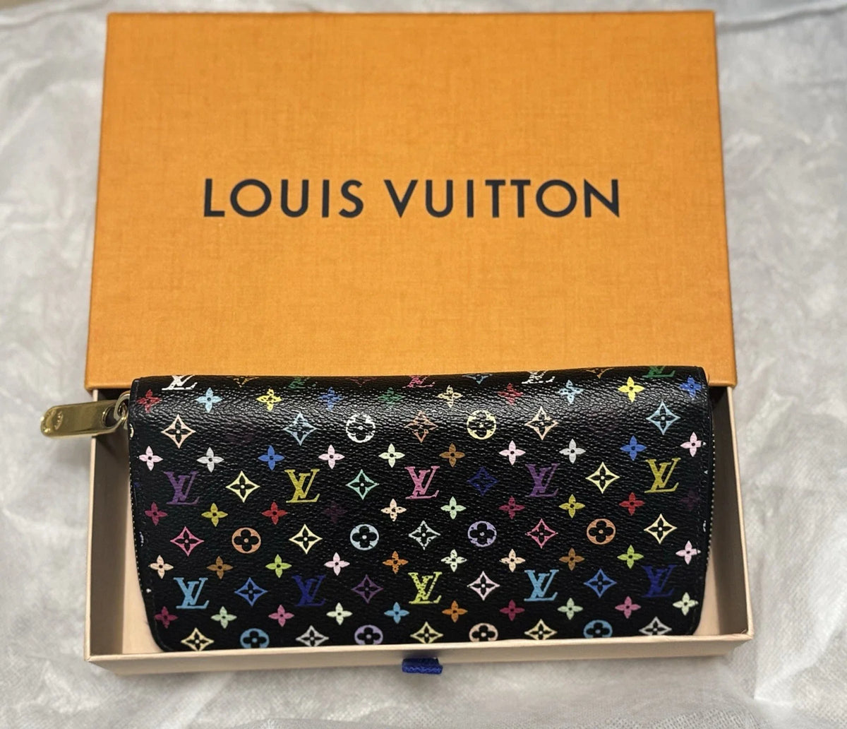 Louis Vuitton x Murakami Black Multicolor Monogram Zippy Long Wallet – Fuchsia