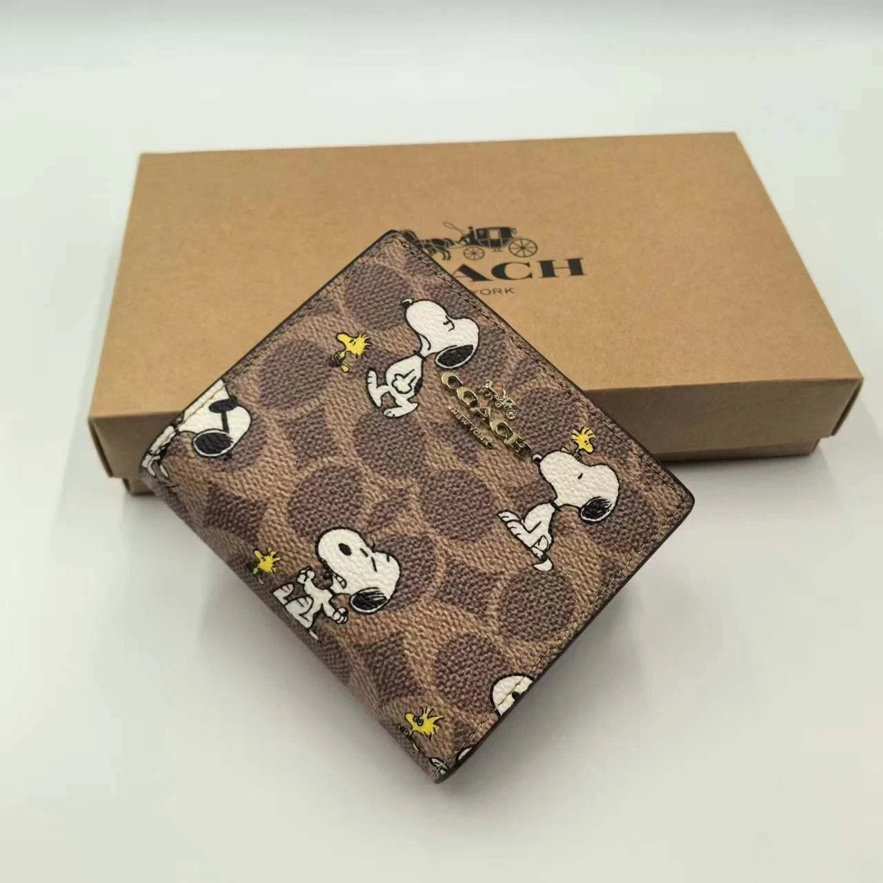 Coach X Peanuts Snoopy Snap Wallet CBN32 Signature Canvas – New With Tags